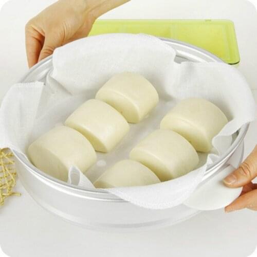 Cotton Steamer Non-Stick Pad Round Dumpling Mat Steamed Buns Baking Pastry Dim Sum Mesh Home Kitchen Pasta Cooking Tool
