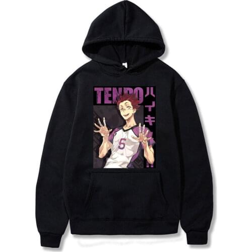 Anime Haikyuu Tendo Satori Hoodies Women Harajuku Cartoon Sweatshirts Volleyball Junior Graphic Pullover Oversized Winter Hoodie