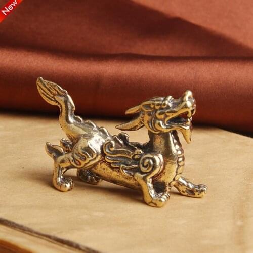 1pc Copper Animal Figurines Fengshui Statue Retro Brass Chinese Ancient Beast Flying Pixiu Home Decor Ornaments