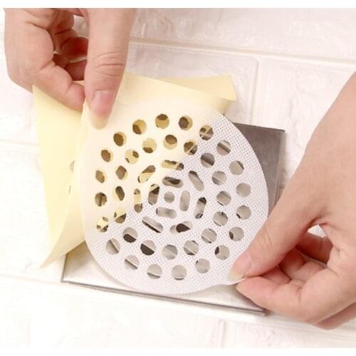 15Pcs Kitchen Disposable Drain Sticker Hair Filter Floor Drain Sink Bathroom Cleaning Paper Drain Stopper