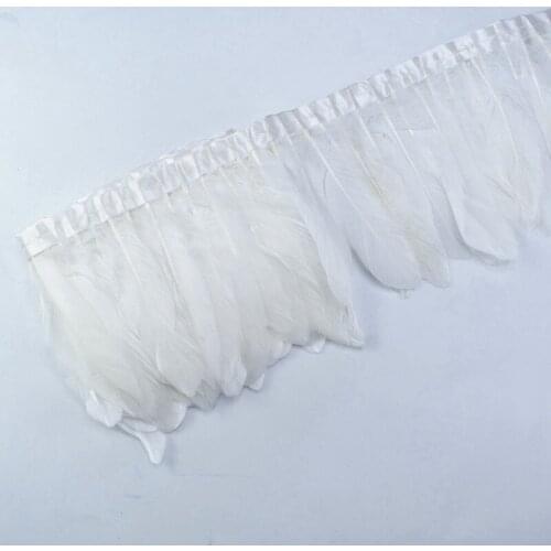 2yards White Dyed Goose Feather Trim Wedding Feathers Decoration Feathers for Crafts Feathers Trims Plume Decoration Carnival