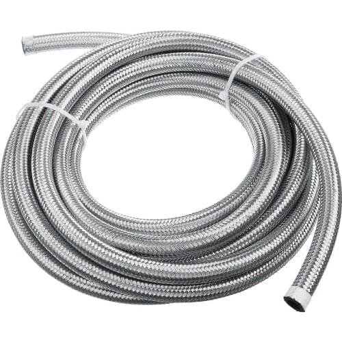 3FT 5FT 8FT 10FT 20FT AN4 AN6 AN8 AN10 Fuel Hose Oil Gas Cooler Hose Line Pipe Tube Stainless Steel Braided Inside CPE Rubber