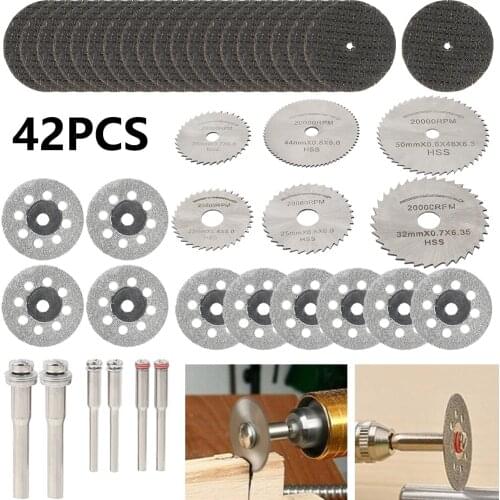 42pcs Small Saw Blade Set Circular Saw Blades Hot Dremel Tool Mini Cutting Disc For Rotory Accessories Diamond Grinding Wheel