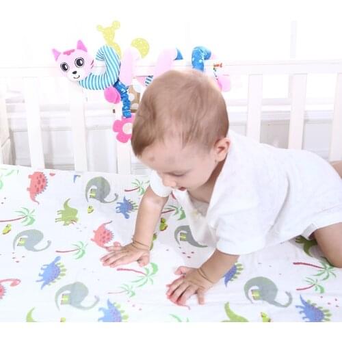 5 Colors Baby Toy Fun Animal Bed Around Newborn Car Bed Bells Comfort Soft Plush Hanging Puzzle Soft Cute Toy For Newborn Baby