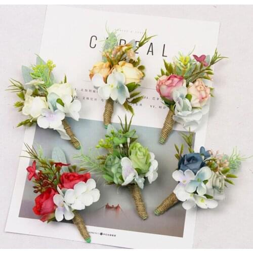 5pcs Wrist Corsage Bridesmaid Sisters Hand flowers Artificial Bride Flowers For Wedding Dancing Party Decor Bridal Prom rose