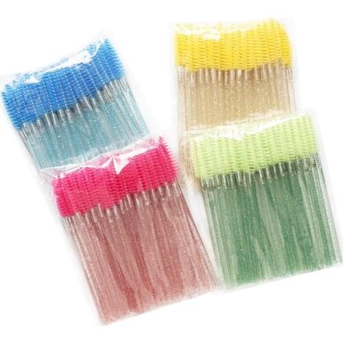 50Pcs Disposable Eyelash Extension Mascara Brush Wands Eye Makeup Tool Eyebrow Brush Makeup Artist Tools Eyebrow Brush