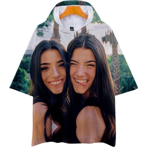 The Hype House Hooded Tshrit Charli D'Amelio T-Shirt Women Men Oversize Addison Rae Tops Short Sleeve Women Funny Hoodie T Shirt