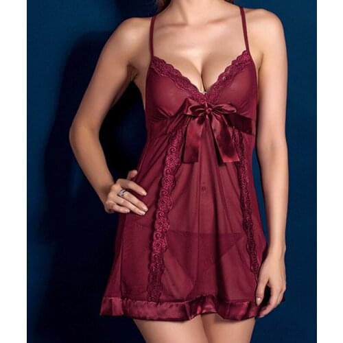 Free Shipping 2017 Hot New Sexy Women nightwear Lace Nightgown Nightdress pijama Ladies Sleepwear Women nightwear AW7674