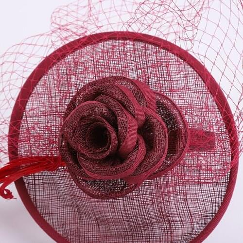 Fascinator women hat elegant ladies wedding party church headpiece with feather headwear accessories