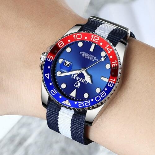 2020 Men Watches Fashion Nylon Strap Watches Men CHENXI Brand Mix Color Blue Red Sport Male Quartz Wristwatch zegarek meski