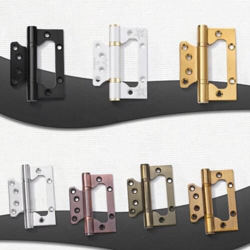 Home Stainless Steel 4 Inch Not Slotted Son-Mother Hinge Cupboard Silent Hinges Bedroom Door Connector Hardware Accessories