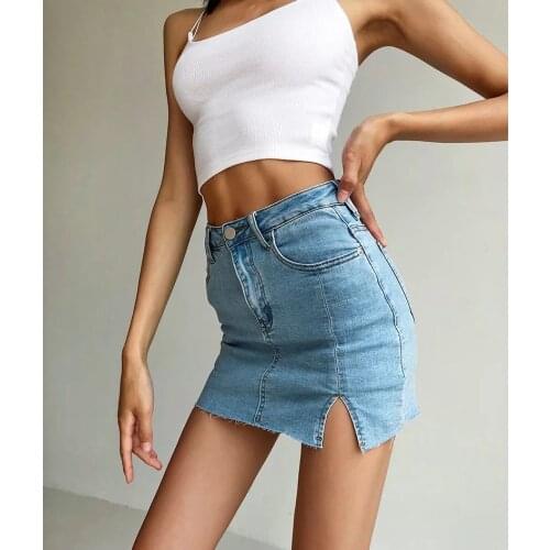 Женские юбки джинсовые Fnoce China At AliExpress