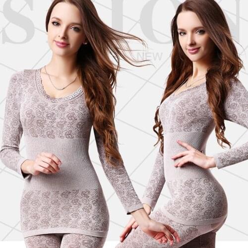 Sexy Women underwear sets or Thermal - Elastic modal High Neck Long Underwear comfortable Hot Tops + pants underwear Set