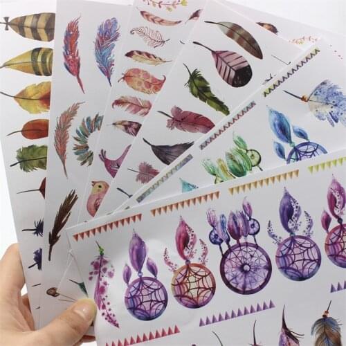 KSCRAFT Feather Self- adhesive Paper Sticker for Scrapbooking/ DIY Crafts/ Card Making Decoration