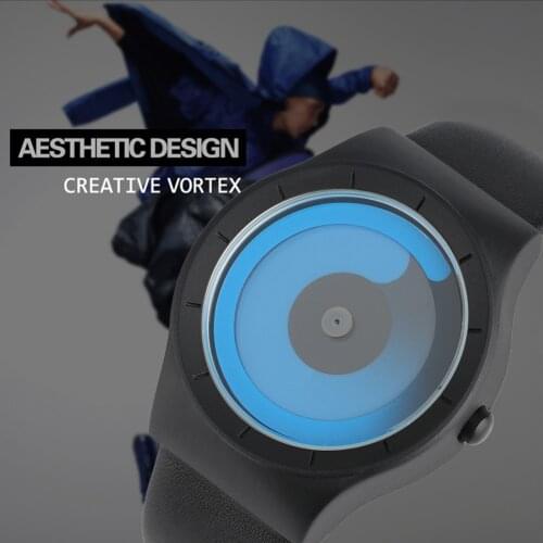 New Concept Watch Minimalist Style Cool Color Spiral Turntable Novel Stylish Wristwatch Geek Fans Gift Male Female Clock relogio
