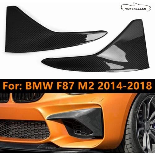 Pair Carbon Fiber Front Bumper Vent Cover for BMW M2 F87 2014-2018 Real Carbon Fiber Front Upper Splitters Apron Flaps MP Style