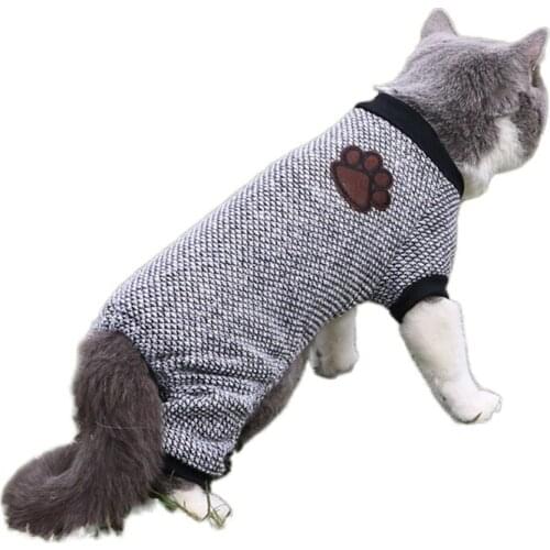 Dog Pajamas Pet One-Piece Four-Legged Home Service Ice Silk Hemp Material Casual Style Gray Colour High-Quality Fabrics 2021 New