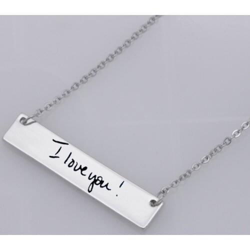 Lovers gift I love you stainless steel jewelry Customed words or name necklace N439