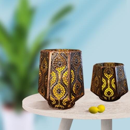 Moroccan Vintage Style Iron Art Candle Holder Iron Kitchen Restaurant Romantic Candlestick Christmas Halloween Party Home Decor