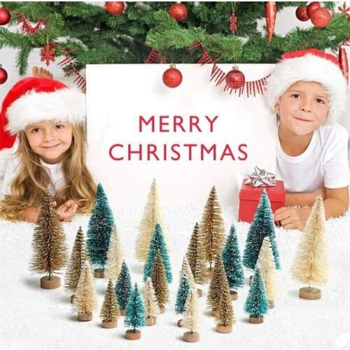 8Pcs Christmas Pine Tree 3Colors Snow Frost Small Tress arbol de navidad Decoration Christmas Ornaments adornos arbol navidad