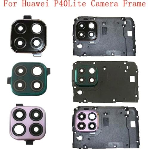 Rear Back Camera Lens Glass with Bezel Frame Holder For Huawei P40 Lite Replacement Repair Spare Parts