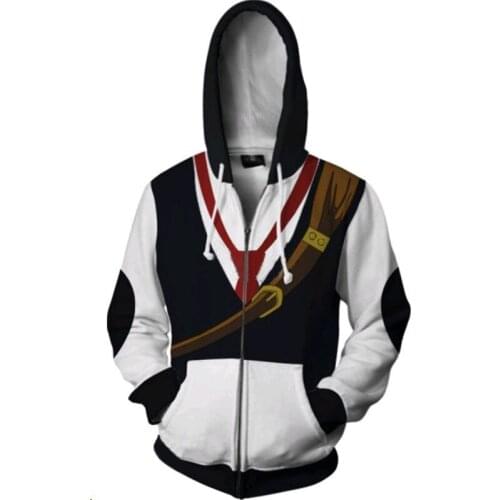 Kingdom Hearts Cosplay Hoodie 3D Print Costume Jacket Hoodie Zipper Sweatshirt Halloween Zipper Jersey