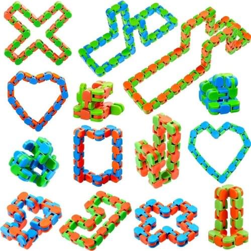 Bicycle Chain Build Track Decompression Lrritability Toy Stress Relief Rotate Shape Wacky Finger Senses Toys for Adults Teens