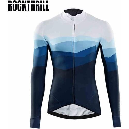 Rockthrill 2020 Cycling Jersey Winter Thermal Fleece Bicycle Cycling Jersey long sleeve Jacket Warm Winter Moutain Bike Clothing