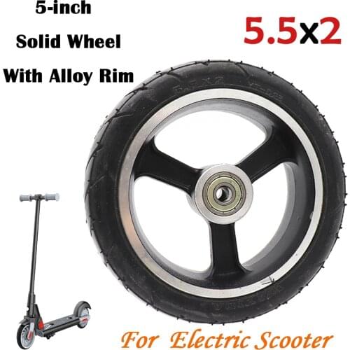 High Quality of 5.5 inch solid wheels 5'' 5.5x2 solid tyre tire and alloy rim for Fast wheel F0,jackhot,Nes carbon fiber scooter