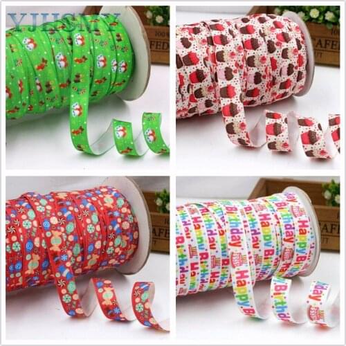 YJHSMY E-17710-131,16 mm Cartoon print printing elasticity Ribbon,10 yards DIY handmade hair accessories material