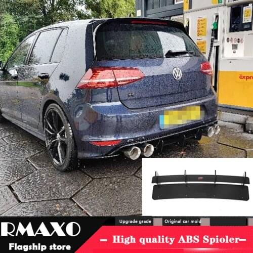 For VW GOLF 7.5 R Body kit spoiler 2014-2017 For GOLF 7 R ABS Rear lip rear spoiler back Bumper Diffuser Bumpers Protector