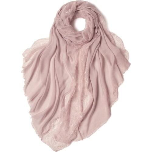 100%modal spliced lace hollow-out womens fashion scarf shawl pashmina85x200cm