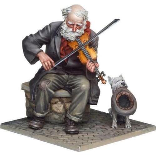 1/32 Scale Unpainted Resin Figure Old fiddler collection figure