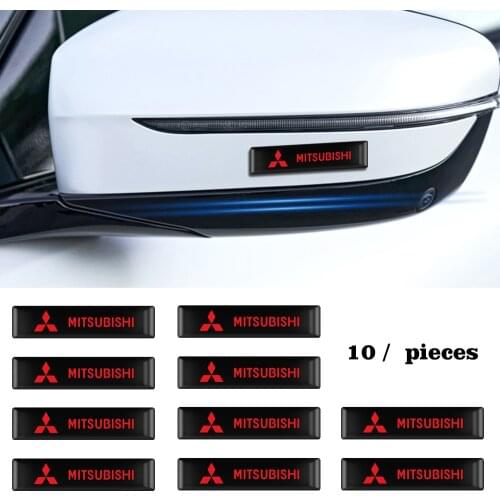 10Pcs 3D Car Styling Decoration Epoxy Resin Long Emblem Badge Sticker Decals Wheel Steering Wheel Decals for Mitsubishi Asx