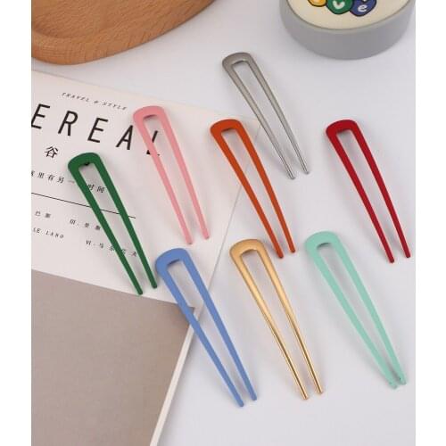 2021 New Trendy Minimalist Colorful Hair Sticks For Women Girl Hairclip Tools Hairpins Headwear
