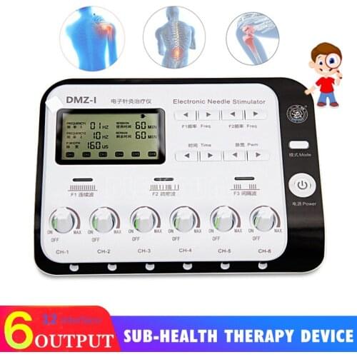 6 Port Output Multi-Functional TENS Electric Muscle Stimulator Relax Acupuncture Needle Electroacupuncture Body Massager