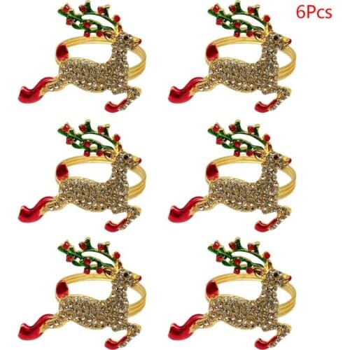 6pcs Christmas table napkin buckle metal bar towel buckle napkin decoration 667A