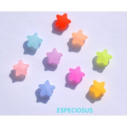 DIY Jewelry Accessory Transparent Matt Acrylic Star Spacer Multi Color 11MM Pentagram Shape Beads Bracelet Making Departments