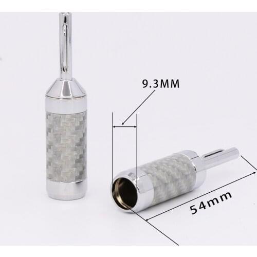 Audiocrast 4pcs/8PCS/16PCS Hifi Banana Jack High Quality Carbon Fiber Rhodium Plated Speaker Cable Banana Plug