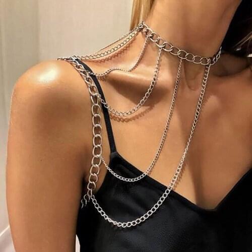 Metal Body Chain Ladies Accessories Multilayer Fringed Shoulder Necklace-Ladies Jewelry-Body Chain