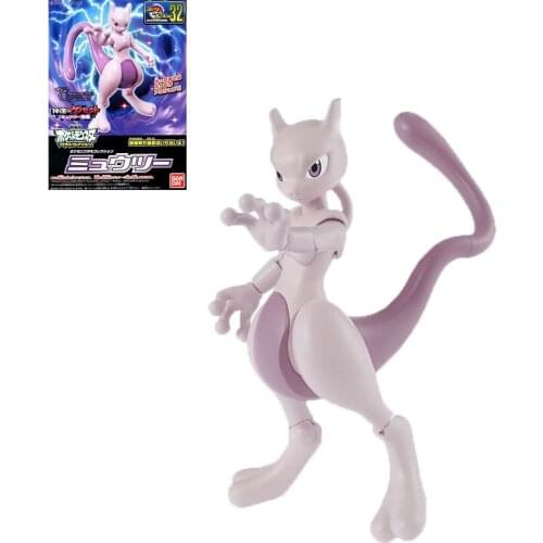 Bandai Pokemon Figures Mewtwo Cartoon Kids Toys Assembly Model PVC Collections Dolls Action Figure Boys Gifts