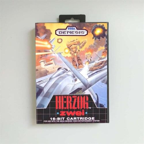 Herzog Zwei - USA Cover With Retail Box 16 Bit MD Game Card for Sega Megadrive Genesis Video Game Console