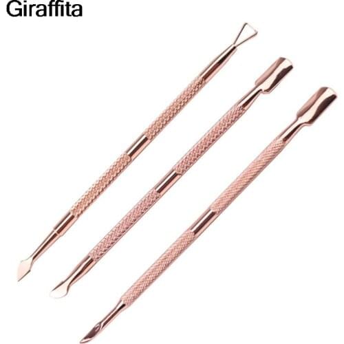 Nail Care Cleaner Nail Art Tools Cuticle Pusher Set Manicure & Pedicure Tool Rose Gold Stainless Steel Finger Dead Skin Push