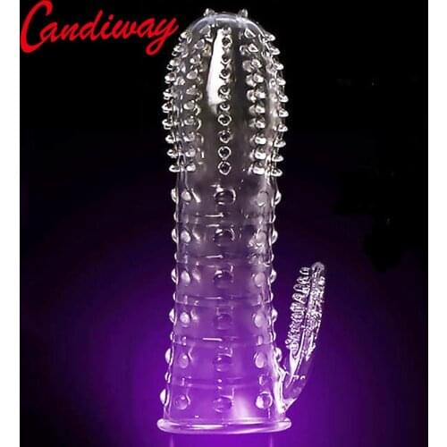 Reusable Condoms cock Full Cover Delay Impotence Erection Extensions G point Sex toys penis sleeve extender adult toys for men