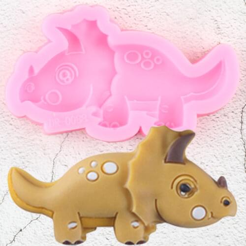 Cartoon Animals Silicone Molds Dinosaur Baby Birthday Fondant Cake Decorating Tools Cookie Baking Candy Chocolate Gumpaste Mould