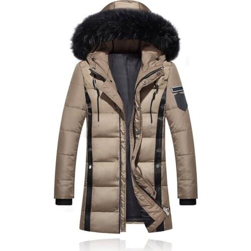 2019 Winter Jacket Mens Coats hickening Parkas Men Male Outerwear Fur Collar Casual Long Cotton Wadded men Hooded Coat
