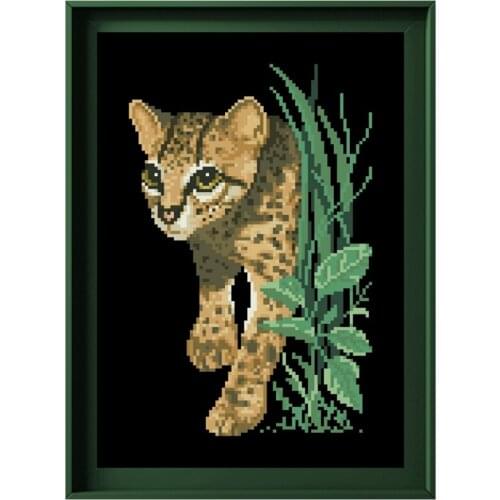 Margay cross stitch kits animal plant pattern design 18ct 14ct 11ct unprint canvas embroidery DIY needlework