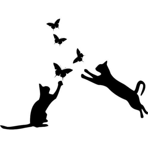 16*12CM Cat Butterfly Viny Animal Decal Funny Car Styling Decoration Stickers Creative Car Accessories C4-0743