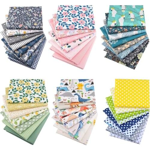 New Vintage Floral Patchwork Fabric Cotton Printed Cloth Needlework DIY Handmade Dolls Curtain Material Sewing Quilting 25x25cm