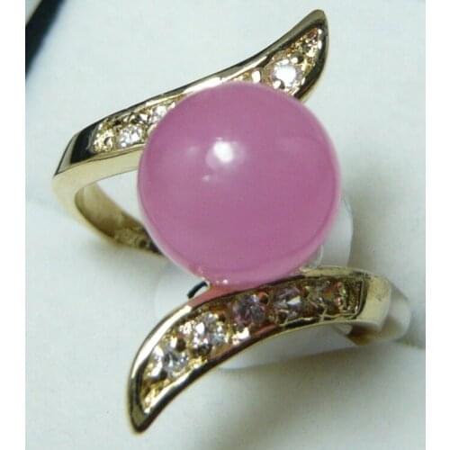 Wholesale elegant christmas gift crystal plated 10mm round purple Natural JADE bead ring (7,8,9#) R008